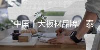 “中国十大板材品牌”泰尔美：创造全球一流的板材产业