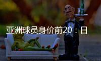 亚洲球员身价前20	
：日本8人入围 武磊排第9