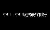 中甲：中甲联赛最终排行榜 东亚夺冠 东进八喜降级