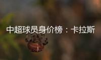 中超球员身价榜：卡拉斯科2800万欧领跑榜单