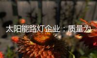 太阳能路灯企业	：质量为实力 口碑为资本