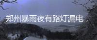 郑州暴雨夜有路灯漏电�，有市民涉水时倒地