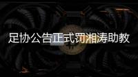 足协公告正式罚湘涛助教	：禁赛3场 罚款20000元